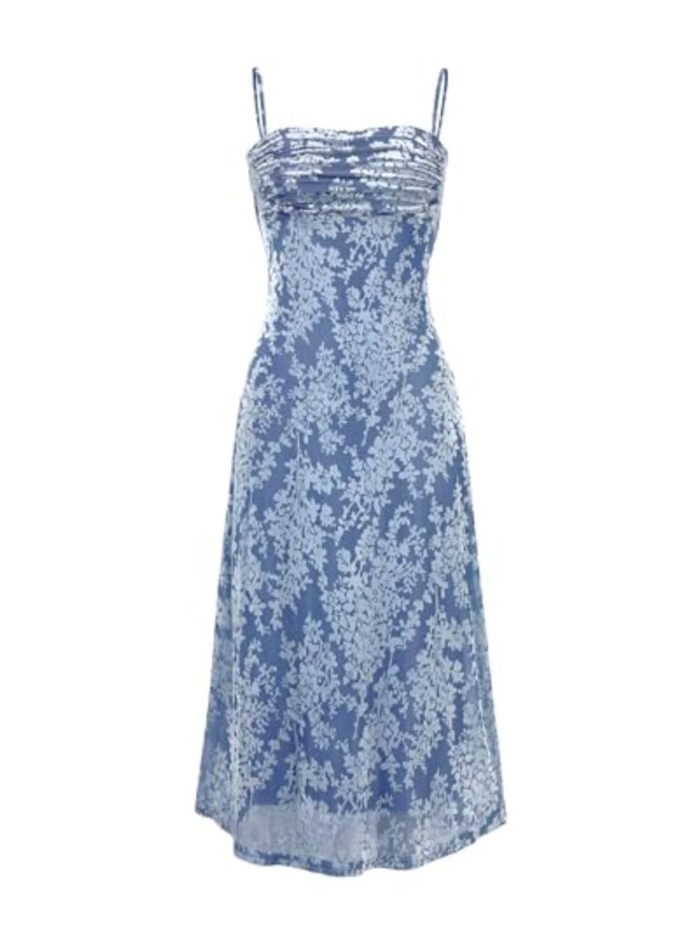 Women's Sleeveless Spaghetti Strap Midi Dress Cowl Neck Floral Bodycon Cocktail